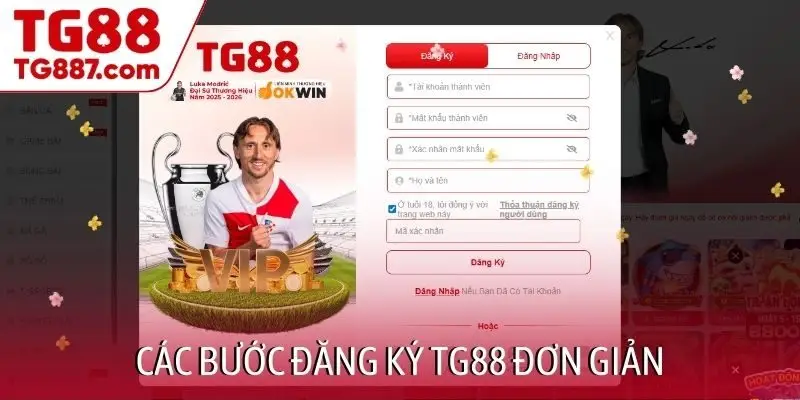 Các bước đăng ký TG88 đơn giản