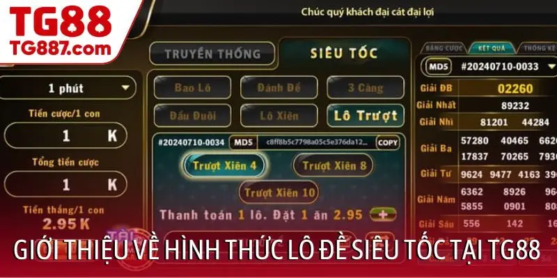 Giới thiệu về hình thức lô đề siêu tốc tại TG88