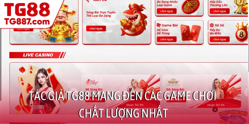 Tác giả TG88 mang đến các game chơi chất lượng nhất