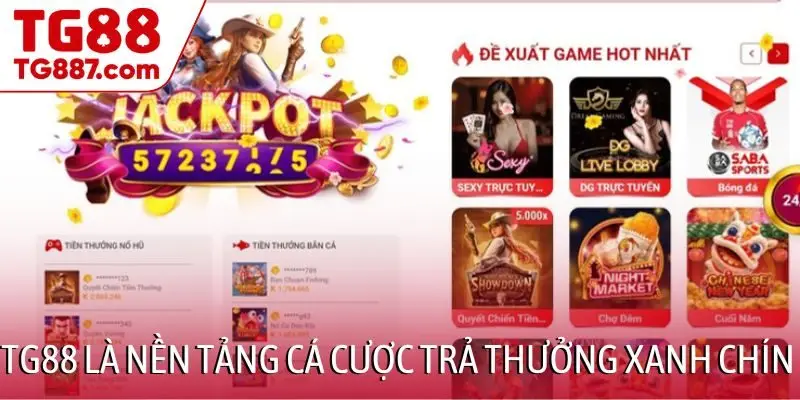 TG88 là nền tảng cá cược trả thưởng xanh chín