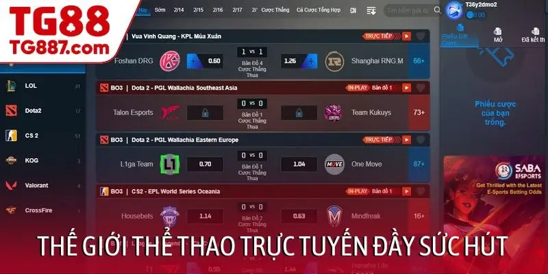 Thế giới thể thao trực tuyến đầy sức hút